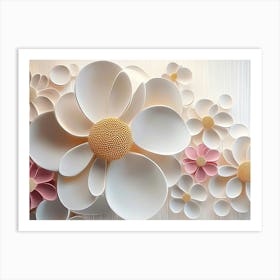 3d Flower with Circles 2 Art Print