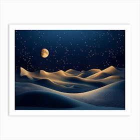 Sand Dunes At Night Art Print