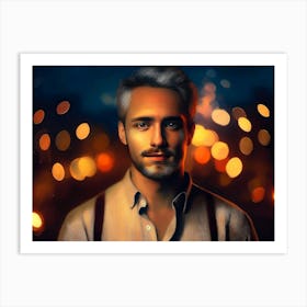 Portrait Of A Man by Lanterns Art Print