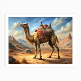 Camel In The Desert 4 Art Print