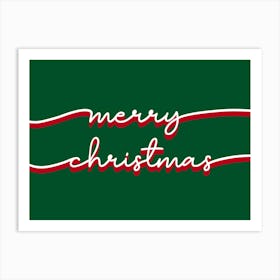 Merry Christmas Red and Green 1 Art Print