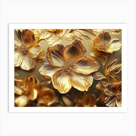 Gold Flowers 20 Poster