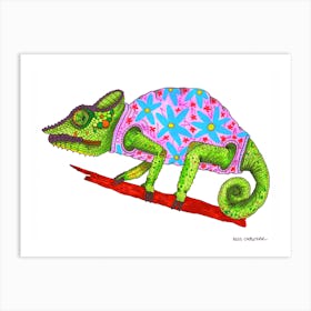 Chameleon In A Jumper Art Print