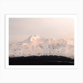 Pink Winter Mountain Art Print