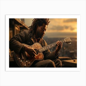 Man With Dreadlocks Art Print