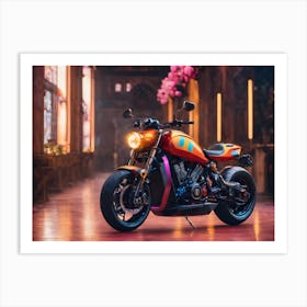 ORANGE BIKE IN SHOW Art Print