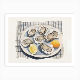 Oysters On A Plate Art Print