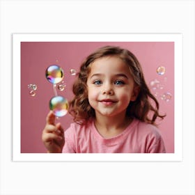 Little Girl With Soap Bubbles 4 Art Print