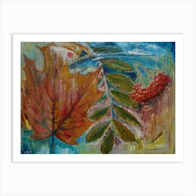 Autumn Leaves And Berries Art Print