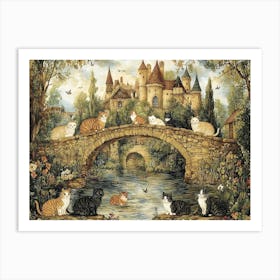 Cats In The Countryside Tapestry 1 Art Print