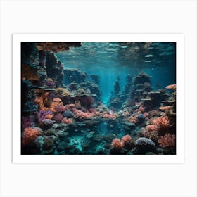 Photoreal Design An Immersive 8k Scene Of An Underwater Coral 0 Art Print