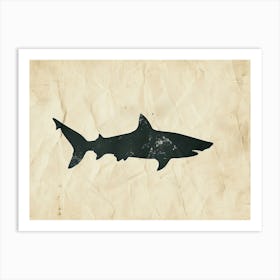 Largetooth Cookiecutter Shark Silhouette 5 Art Print