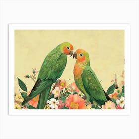 Floral Animal Illustration Parrot 4 Art Print