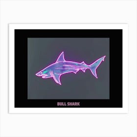 Neon Pink Purple Bull Shark Poster 3 Art Print