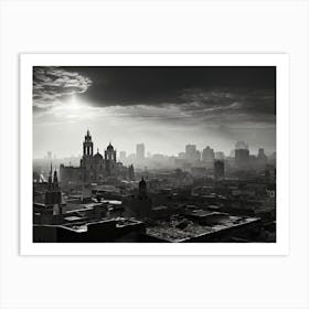 Black And White Photograph Of Mexico City 1 Art Print