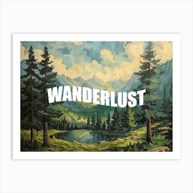 White Wanderlust Poster Vintage Woods 6 Art Print