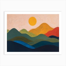 Sunset In The Mountains 1 Art Print