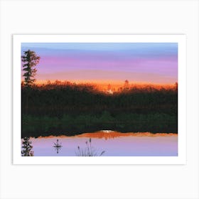 Sunset on the lake #2 Art Print