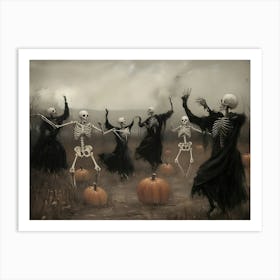 Skeletons Dancing 1 Art Print