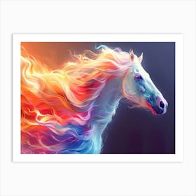 Flaming Horse Art Print