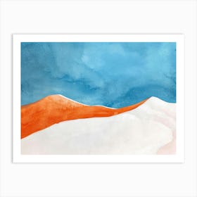 Orange And White Painting Art Print