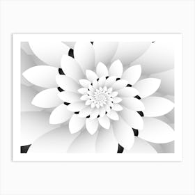 Monochrome Floral Design Background Wallpaper Art Print