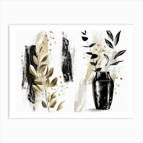 Black And Gold 94 Art Print