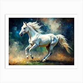 White Horse Painting Art Print