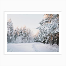 Snow Covered Winter Road Art Print