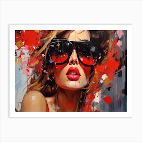 Sexy Woman In Sunglasses Art Print