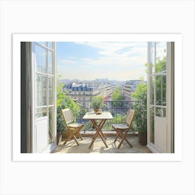 View From The Balcony Of Summer Paris Art Print