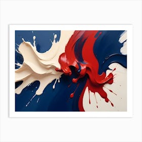 Abstract Image Of Flowing, Colorful Paint Creating A Dynamic And Energetic Visual Art Print