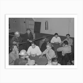 Construction Workers At Shasta Dam Playing Cards At Construction Canteen,Shasta County, California By Russell Lee Art Print