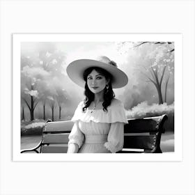 Woman in park 2 Art Print