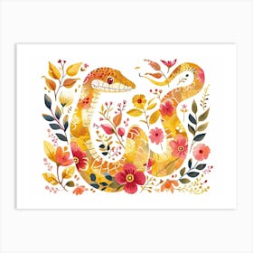 Little Floral Cobra 1 Art Print