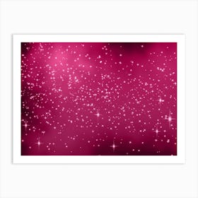 Dark Pink Shining Star Background Art Print