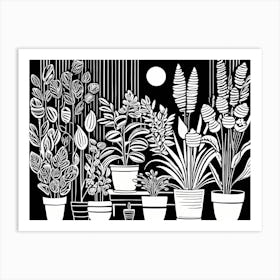 Lion cut inspired Black and white Garden plants & flowers art, Gardening art, Garden 202 Art Print