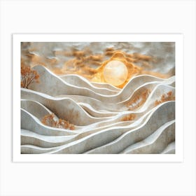 Abstract Mountain Landscape Art Print