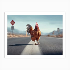 An 1028 Why Did The Chicken Cross The Road 11x14 Art Print