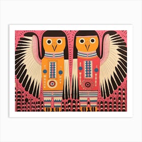 Eagle 3 Folk Style Animal Illustration Art Print