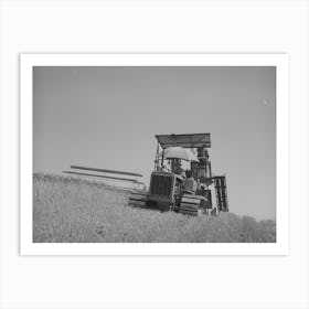 Caterpillar Drawn Combine Working In The Wheat Fields Of Whitman County, Washington By Russell Lee Art Print