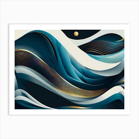 Abstract Wave Canvas Art Art Print