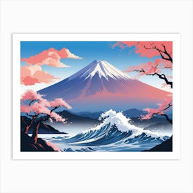 Wave Japanese Mount Fuji Art Print