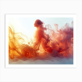 Abstract Woman In Smoke Art Print