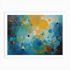 An Abstract Painting Of Blue And Yellow Art Print