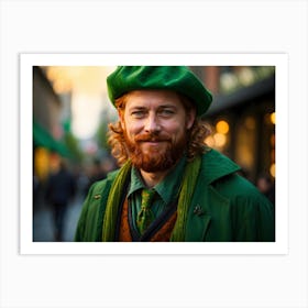 St. Patrick's Day, man in green costume, Leprechaun 1 Art Print