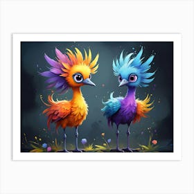 Fantasy Crane, Colorful Bird #3 Art Print