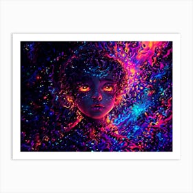 Girl In Space 3 Art Print