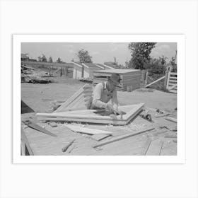 Finishing Food Storage Gable End In Jig, Southeast Missouri Farms Project By Russell Lee Art Print