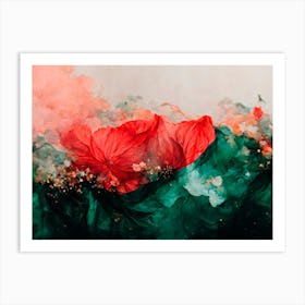 Wild Christmas Flowers Art Print